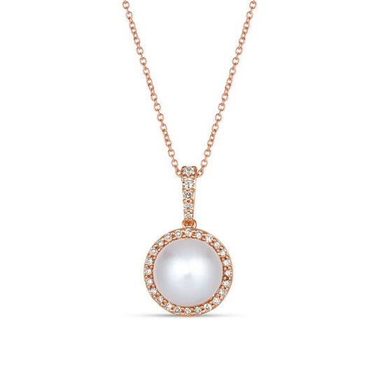 Cheap 🛒 Le Vian Vanilla Pearl (9mm) & Nude Diamond (1/3 Ct. T.w.) Halo Pendant Necklace In 14k Rose Gold, Adjustable Length To 20 ❤️ 3 Cheap 🛒 Le Vian Vanilla Pearl (9mm) & Nude Diamond (1/3 Ct. T.w.) Halo Pendant Necklace In 14k Rose Gold, Adjustable Length To 20 ❤️