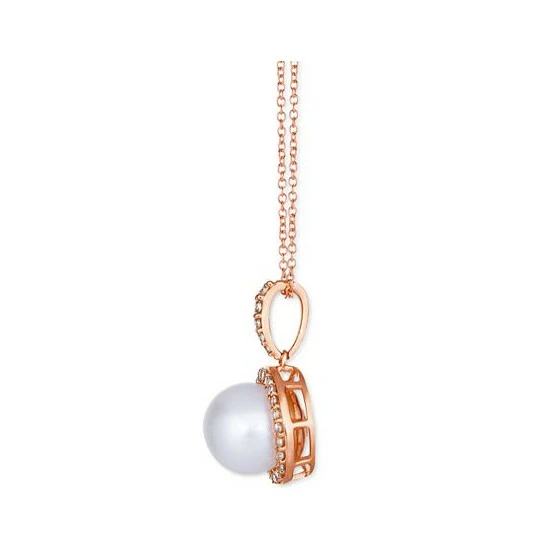 Cheap 🛒 Le Vian Vanilla Pearl (9mm) & Nude Diamond (1/3 Ct. T.w.) Halo Pendant Necklace In 14k Rose Gold, Adjustable Length To 20 ❤️ 4 Cheap 🛒 Le Vian Vanilla Pearl (9mm) & Nude Diamond (1/3 Ct. T.w.) Halo Pendant Necklace In 14k Rose Gold, Adjustable Length To 20 ❤️ - Image 2