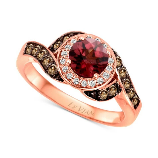 Budget ✔️ Le Vian Raspberry Rhodolite (1 Ct. T.w.) & Diamond (1/3 Ct. T.w.) Halo Swirl Ring In 14k Rose Gold 🤩 3 Budget ✔️ Le Vian Raspberry Rhodolite (1 Ct. T.w.) & Diamond (1/3 Ct. T.w.) Halo Swirl Ring In 14k Rose Gold 🤩