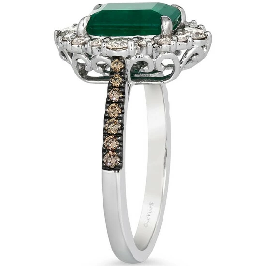 Deals 🧨 Le Vian Emerald (1-5/8 Ct. T.w.) & Diamond (3/4 Ct. T.w.) Halo Ring In 14k White Gold 14k Vanilla Gold Ring 🔥 6 Deals 🧨 Le Vian Emerald (1-5/8 Ct. T.w.) & Diamond (3/4 Ct. T.w.) Halo Ring In 14k White Gold 14k Vanilla Gold Ring 🔥 - Image 4