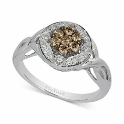 Promo 🌟 Le Vian Chocolatier® Diamond Cluster Twist Ring (1/3 Ct. T.w.) In 14k White Gold ✔️