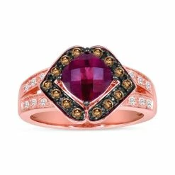 Coupon 🛒 Le Vian Raspberry Rhodolite (1-7/8 Ct. T.w.) & Diamond (1/3 Ct. T.w.) Halo Ring In 14k Rose Gold 💯