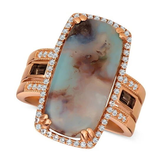 Cheap 💯 Le Vian Sky Aquaprase (21 X 10mm) & Multi-Gemstone (1/2 Ct. T.w.) Ring In 14k Rose Gold, Created For Macy's 🥰 3 Cheap 💯 Le Vian Sky Aquaprase (21 X 10mm) & Multi-Gemstone (1/2 Ct. T.w.) Ring In 14k Rose Gold, Created For Macy's 🥰