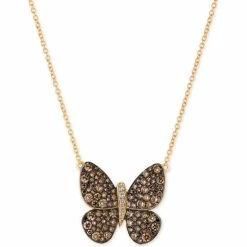 Promo 🔥 Le Vian Chocolatier® Diamond Butterfly Pendant Necklace (1-7/8 Ct. T.w.) In 14k Rose Gold Or Yellow Gold. 🔔