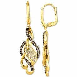 Cheapest 😀 Le Vian Chocolate Diamond (1/2 Ct. T.w.) & Nude Diamond (3/8 Ct. T.w.) Open Swirl Drop Earrings In 14k Yellow Gold ✨