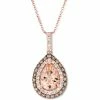 New 😍 Le Vian Peach Morganite (7/8 Ct. T.w.) & Diamond (5/8 Ct. T.w.) Pear Double Halo 18 Pendant Necklace In 14k Rose Gold 🎉 -Le Vian Shop unnamed file 1087