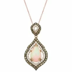 New 🧨 Le Vian Neopolitan Opal (1-1/2 Ct. T.w.) & Diamond (1 Ct. T.w.) Pendant Necklace In 14k Rose Gold 😍