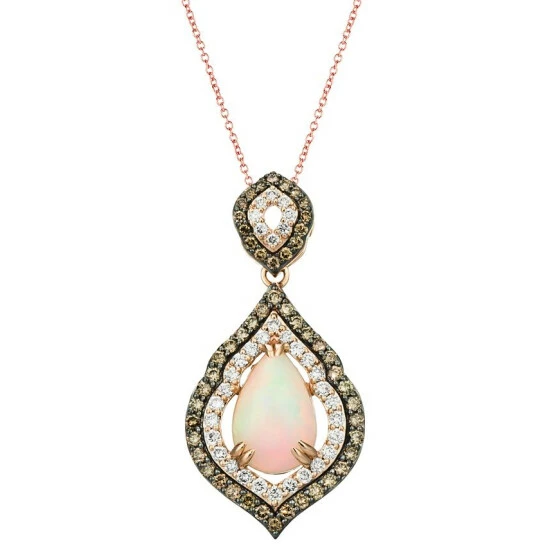 New 🧨 Le Vian Neopolitan Opal (1-1/2 Ct. T.w.) & Diamond (1 Ct. T.w.) Pendant Necklace In 14k Rose Gold 😍 3 New 🧨 Le Vian Neopolitan Opal (1-1/2 Ct. T.w.) & Diamond (1 Ct. T.w.) Pendant Necklace In 14k Rose Gold 😍