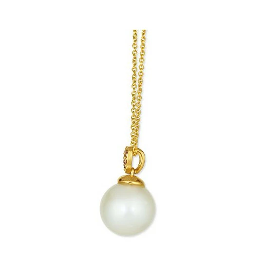 New ๐ Le Vian Vanilla Pearl (10mm) & Chocolate Diamond (1/20 Ct. T.w.) Heart Cluster Adjustable Pendant Necklace In 14k Gold Yellow Gold ๐ 4 New ๐ Le Vian Vanilla Pearl (10mm) & Chocolate Diamond (1/20 Ct. T.w.) Heart Cluster Adjustable Pendant Necklace In 14k Gold Yellow Gold ๐ - Image 2