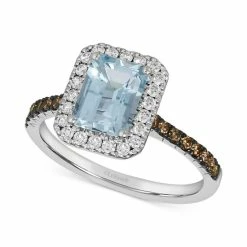 Cheapest ✨ Le Vian Sea Blue Aquamarine (1-1/6 Ct. T.w.) & Diamond (3/8 Ct. T.w.) Halo Ring In 14k White Gold 😀