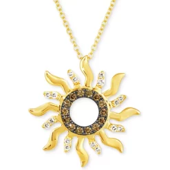 Cheap 🧨 Le Vian Nude Diamond (1/10 Ct. T.w.) & Chocolate Diamond (1/6 Ct. T.w.) Sun Pendant Necklace In 14k Gold, 18 + 2 Extender Yellow Gold 🌟 -Le Vian Shop unnamed file 114