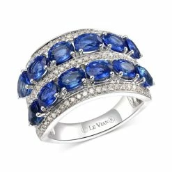 Hot Sale 🔥 Le Vian Creme Brulee® Blueberry Sapphire (4-3/4 Ct. T.w.) & Nude Diamond (1/2 Ct. T.w.) Double Row Ring In 14k White Gold 👍
