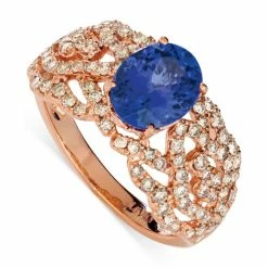 Deals 🌟 Le Vian Blueberry Tanzanite (1-5/8 Ct. T.w.) & Nude Diamond (7/8 Ct. T.w.) Openwork Statement Ring In 14k Rose Gold 😍