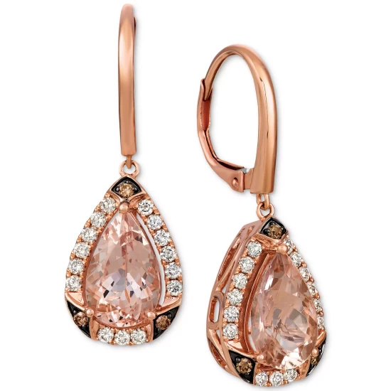 Wholesale ✨ Le Vian Peach & Nude Peach Morganite (3 Ct. T.w.) & Diamond (5/8 Ct. T.w.) Drop Earrings In 14k Rose Gold ⌛ 4 Wholesale ✨ Le Vian Peach & Nude Peach Morganite (3 Ct. T.w.) & Diamond (5/8 Ct. T.w.) Drop Earrings In 14k Rose Gold ⌛ - Image 2