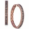 New ❤️ Le Vian Chocolate Diamond Hoop Earrings In 14k Rose Gold (5/8 Ct. T.w.) No Color 🧨