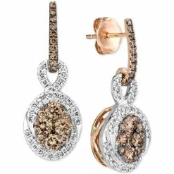 Budget ❤️ Le Vian Nude Diamond & Chocolate Diamond Drop Earrings (1-1/4 Ct. T.w.) In 14k White & Rose Gold 🔥