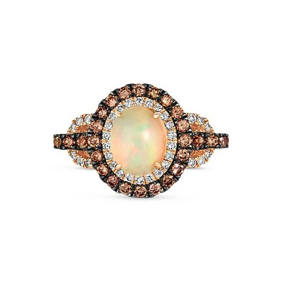Budget 🛒 Le Vian Neopolitan Opal (7/8 Ct. T.w.) & Diamond ( 1 Ct. T.w.) Halo Ring In 14k Rose Gold 💯 4 Budget 🛒 Le Vian Neopolitan Opal (7/8 Ct. T.w.) & Diamond ( 1 Ct. T.w.) Halo Ring In 14k Rose Gold 💯 - Image 2