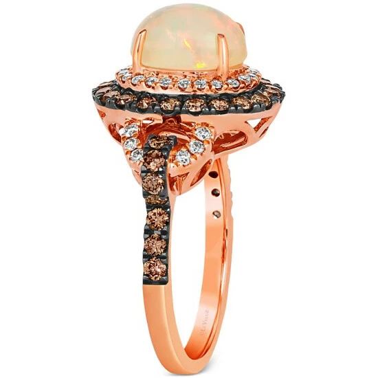 Budget 🛒 Le Vian Neopolitan Opal (7/8 Ct. T.w.) & Diamond ( 1 Ct. T.w.) Halo Ring In 14k Rose Gold 💯 6 Budget 🛒 Le Vian Neopolitan Opal (7/8 Ct. T.w.) & Diamond ( 1 Ct. T.w.) Halo Ring In 14k Rose Gold 💯 - Image 4