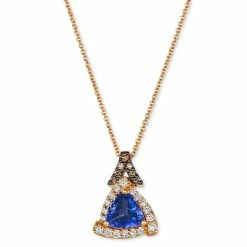 Deals 🛒 Le Vian Blueberry Tanzanite (1 Ct. T.w.) & Diamond (1/3 Ct. T.w.) Pendant Necklace In 14k Rose Gold, 18 + 2 Extender 🌟