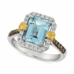 Brand new ✨ Le Vian Sea Blue Aquamarine (2 Ct. T.w.) & Diamond (3/8 Ct. T.w.) Ring In 14k Two-Tone Gold ✨
