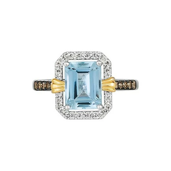 Brand new ✨ Le Vian Sea Blue Aquamarine (2 Ct. T.w.) & Diamond (3/8 Ct. T.w.) Ring In 14k Two-Tone Gold ✨ 4 Brand new ✨ Le Vian Sea Blue Aquamarine (2 Ct. T.w.) & Diamond (3/8 Ct. T.w.) Ring In 14k Two-Tone Gold ✨ - Image 2