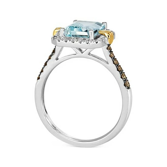 Brand new ✨ Le Vian Sea Blue Aquamarine (2 Ct. T.w.) & Diamond (3/8 Ct. T.w.) Ring In 14k Two-Tone Gold ✨ 5 Brand new ✨ Le Vian Sea Blue Aquamarine (2 Ct. T.w.) & Diamond (3/8 Ct. T.w.) Ring In 14k Two-Tone Gold ✨ - Image 3