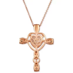Best Pirce 😍 Le Vian Peach Morganite (3/4 Ct. T.w.) & Diamond (1/3 Ct. T.w.) Heart Cross 18 Pendant Necklace In 14k Rose Gold Strawberry Gold 💯 -Le Vian Shop unnamed file 120