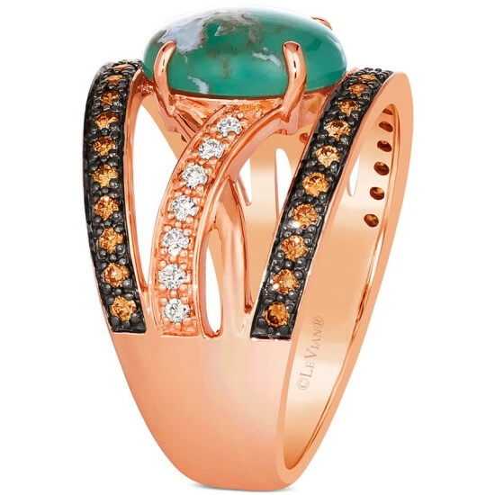Cheap 🎁 Le Vian Aquaprase 🍬 Candy & Diamond (3/8 Ct. T.w.) Openwork Statement Ring In 14k Rose Gold ❤️ 6 Cheap 🎁 Le Vian Aquaprase 🍬 Candy & Diamond (3/8 Ct. T.w.) Openwork Statement Ring In 14k Rose Gold ❤️ - Image 4