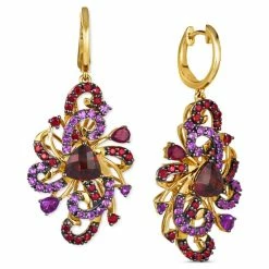 Brand new 😀 Le Vian Crazy Collection® Pomegranate Garnet (4-1/2 Ct. T.w.) & Grape Amethyst (1-1/4 Ct. T.w.) Swirling Drop Earrings In 14k Gold 14k Honey Gold Earrings ✔️
