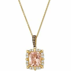 Cheapest 🎉 Le Vian Peach Morganite (1-1/2 Ct. T.w.) & Diamond (1/4 Ct. T.w.) 20 Adjustable Pendant Necklace In 14k Gold 👏