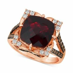 Outlet 🧨 Le Vian Pomegranate Garnet (5-1/4 Ct. T.w.) & Diamond (5/8 Ct. T.w.) Statement Ring In 14k Rose Gold 😍