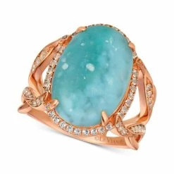 Wholesale 😀 Le Vian Sky Aquaprase (18 X 12mm) & White Topaz (1/2 Ct. T.w.) Ring In 14k Rose Gold, Created For Macy's 🌟