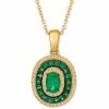 Cheap 🎁 Le Vian Costa Smeralda Emeralds (1/2 Ct. T.w.) & Vanilla Diamonds (1/6 Ct. T.w.) 18 Oval Halo Pendant Necklace 🤩 -Le Vian Shop unnamed file 1228