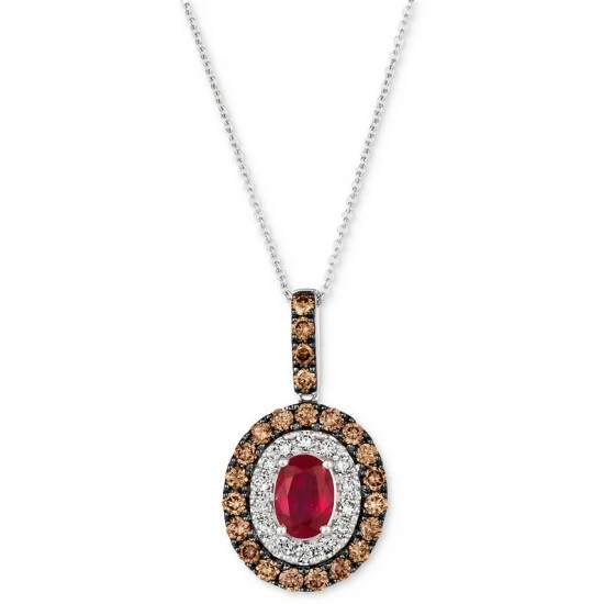 Coupon 🎉 Le Vian Passion Ruby (5/8 Ct. T.w.) & Diamond (7/8 Ct. T.w.) Oval Halo Pendant Necklace In 14k White Gold, 18 + 2 Extender 14k Vanilla Gold Pendant 🌟 3 Coupon 🎉 Le Vian Passion Ruby (5/8 Ct. T.w.) & Diamond (7/8 Ct. T.w.) Oval Halo Pendant Necklace In 14k White Gold, 18 + 2 Extender 14k Vanilla Gold Pendant 🌟
