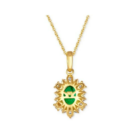 Cheap 👍 Le Vian Costa Smeralda Emeralds (7/8 Ct. T.w.) & Diamond (1/2 Ct. T.w.) Halo Adjustable 20 Pendant Necklace In 14k Gold No Color 👍 5 Cheap 👍 Le Vian Costa Smeralda Emeralds (7/8 Ct. T.w.) & Diamond (1/2 Ct. T.w.) Halo Adjustable 20 Pendant Necklace In 14k Gold No Color 👍 - Image 3