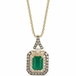 Best Pirce 🤩 Le Vian New Emerald (1-1/5 Ct. T.w.) & Diamond (5/8 Ct. T.w.) 18 Pendant Necklace In 14k Gold 🤩