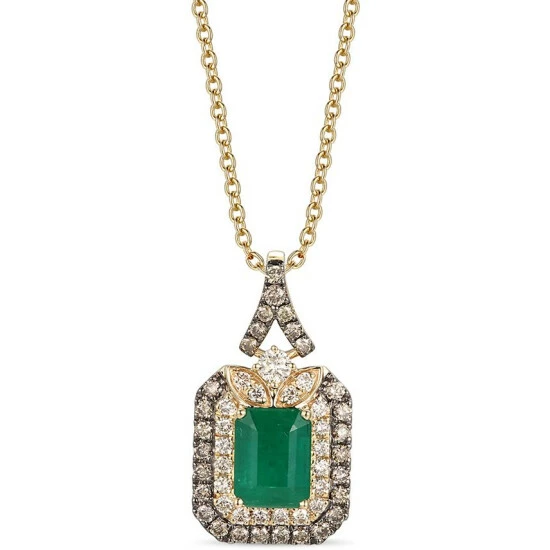 Best Pirce 🤩 Le Vian New Emerald (1-1/5 Ct. T.w.) & Diamond (5/8 Ct. T.w.) 18 Pendant Necklace In 14k Gold 🤩 3 Best Pirce 🤩 Le Vian New Emerald (1-1/5 Ct. T.w.) & Diamond (5/8 Ct. T.w.) 18 Pendant Necklace In 14k Gold 🤩