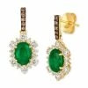 Discount ⌛ Le Vian Costa Smeralda Emeralds (1-1/3 Ct. T.w.) & Diamond (3/4 Ct. T.w.) Halo Drop Earrings In 14k Gold No Color 🧨