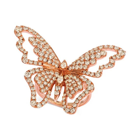 Outlet 🥰 Le Vian Butterfly Away® Nude Diamond™ Ring (2-3/4 Ct. T.w.) In 14k Rose Gold ❤️ 3 Outlet 🥰 Le Vian Butterfly Away® Nude Diamond™ Ring (2-3/4 Ct. T.w.) In 14k Rose Gold ❤️