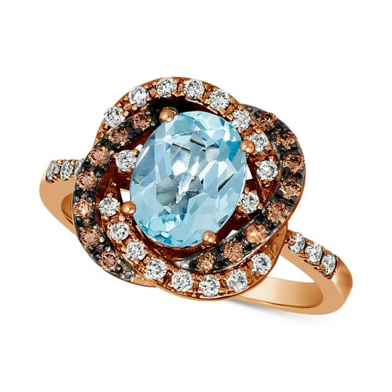 Wholesale 🌟 Le Vian Blue Topaz (1-7/8 Ct. T.w.) & Diamond (3/8 Ct. T.w.) Halo Ring In 14k Rose Gold 🧨 3 Wholesale 🌟 Le Vian Blue Topaz (1-7/8 Ct. T.w.) & Diamond (3/8 Ct. T.w.) Halo Ring In 14k Rose Gold 🧨