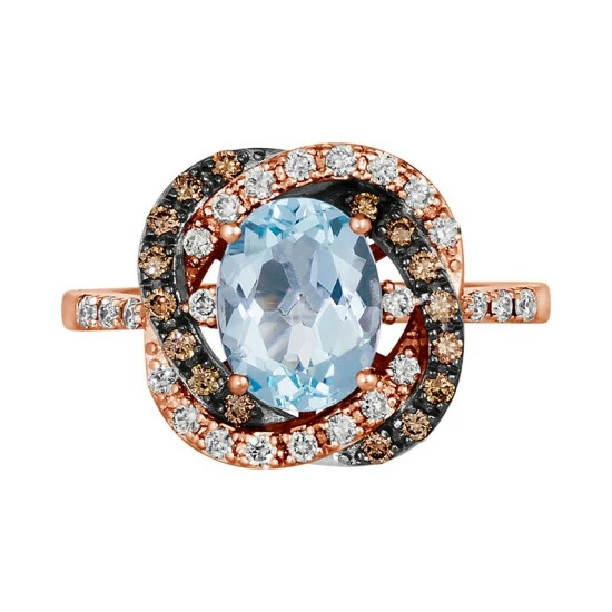 Wholesale 🌟 Le Vian Blue Topaz (1-7/8 Ct. T.w.) & Diamond (3/8 Ct. T.w.) Halo Ring In 14k Rose Gold 🧨 6 Wholesale 🌟 Le Vian Blue Topaz (1-7/8 Ct. T.w.) & Diamond (3/8 Ct. T.w.) Halo Ring In 14k Rose Gold 🧨 - Image 4