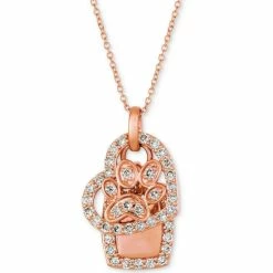 Best Pirce ⌛ Le Vian Nude Diamond 🦮 Dog Paw Heart 20 Pendant Necklace (7/8 Ct. T.w.) In 14k Rose Gold 💯