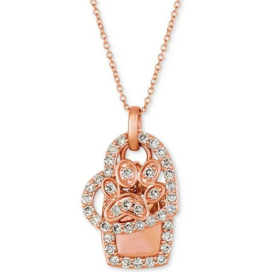 Best Pirce ⌛ Le Vian Nude Diamond 🦮 Dog Paw Heart 20 Pendant Necklace (7/8 Ct. T.w.) In 14k Rose Gold 💯 3 Best Pirce ⌛ Le Vian Nude Diamond 🦮 Dog Paw Heart 20 Pendant Necklace (7/8 Ct. T.w.) In 14k Rose Gold 💯