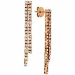 Best Pirce โจ Le Vian Diamond Pavรฉ Linear Drop Earrings (1 Ct. T.w.) In 14k Rose Gold ๐