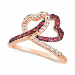Best deal 🎁 Le Vian Passion Ruby (3/8 Ct. T.w.) & Nude Diamond (1/3 Ct. T.w.) Interlocking Hearts Ring In 14k Rose Gold 💯