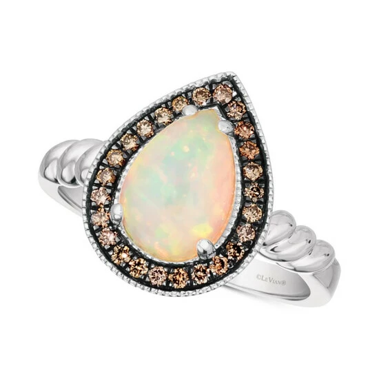 Best Sale โค๏ธ Le Vian Neopolitan Opal (7/8 Ct. T.w.) & Chocolate Diamond (1/5 Ct. T.w.) Halo Ring In 14k White Gold ๐ 3 Best Sale โค๏ธ Le Vian Neopolitan Opal (7/8 Ct. T.w.) & Chocolate Diamond (1/5 Ct. T.w.) Halo Ring In 14k White Gold ๐