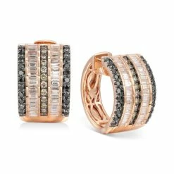 Best Pirce โค๏ธ Le Vian Exoticsยฎ Multi-Row Diamond Hoop Earrings (1-3/8 Ct. T.w.) In 14k Rose Gold ๐