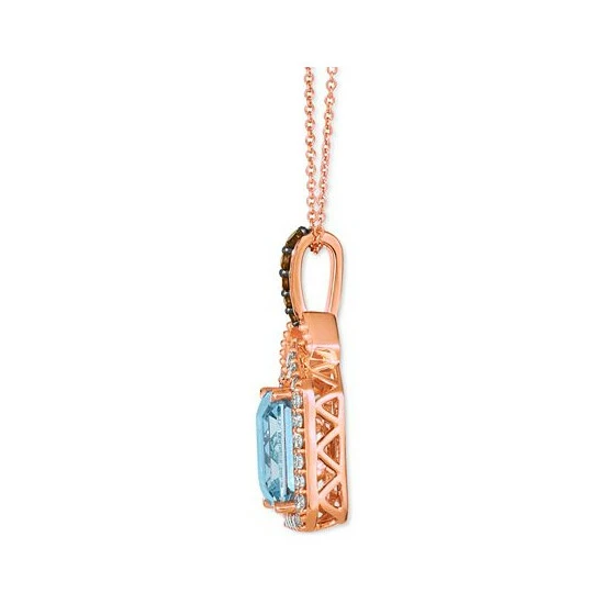 Brand new 😀 Le Vian Blue Topaz (3-1/2 Ct. T.w.) & Diamond (1/2 Ct. T.w.) Adjustable 20 Pendant Necklace In 14k Rose Gold 14k Strawberry Gold Pendant ⭐ 4 Brand new 😀 Le Vian Blue Topaz (3-1/2 Ct. T.w.) & Diamond (1/2 Ct. T.w.) Adjustable 20 Pendant Necklace In 14k Rose Gold 14k Strawberry Gold Pendant ⭐ - Image 2