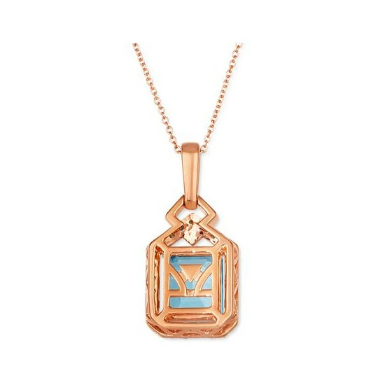 Brand new 😀 Le Vian Blue Topaz (3-1/2 Ct. T.w.) & Diamond (1/2 Ct. T.w.) Adjustable 20 Pendant Necklace In 14k Rose Gold 14k Strawberry Gold Pendant ⭐ 5 Brand new 😀 Le Vian Blue Topaz (3-1/2 Ct. T.w.) & Diamond (1/2 Ct. T.w.) Adjustable 20 Pendant Necklace In 14k Rose Gold 14k Strawberry Gold Pendant ⭐ - Image 3