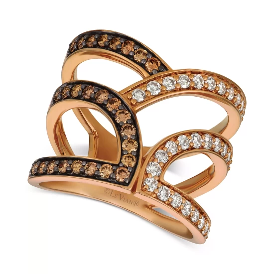 Best deal ❤️ Le Vian Nude Diamonds™ & Chocolate Diamonds® Abstract Openwork Statement Ring (1 Ct. T.w.) In 14k Rose Gold 🎁 4 Best deal ❤️ Le Vian Nude Diamonds™ & Chocolate Diamonds® Abstract Openwork Statement Ring (1 Ct. T.w.) In 14k Rose Gold 🎁 - Image 2
